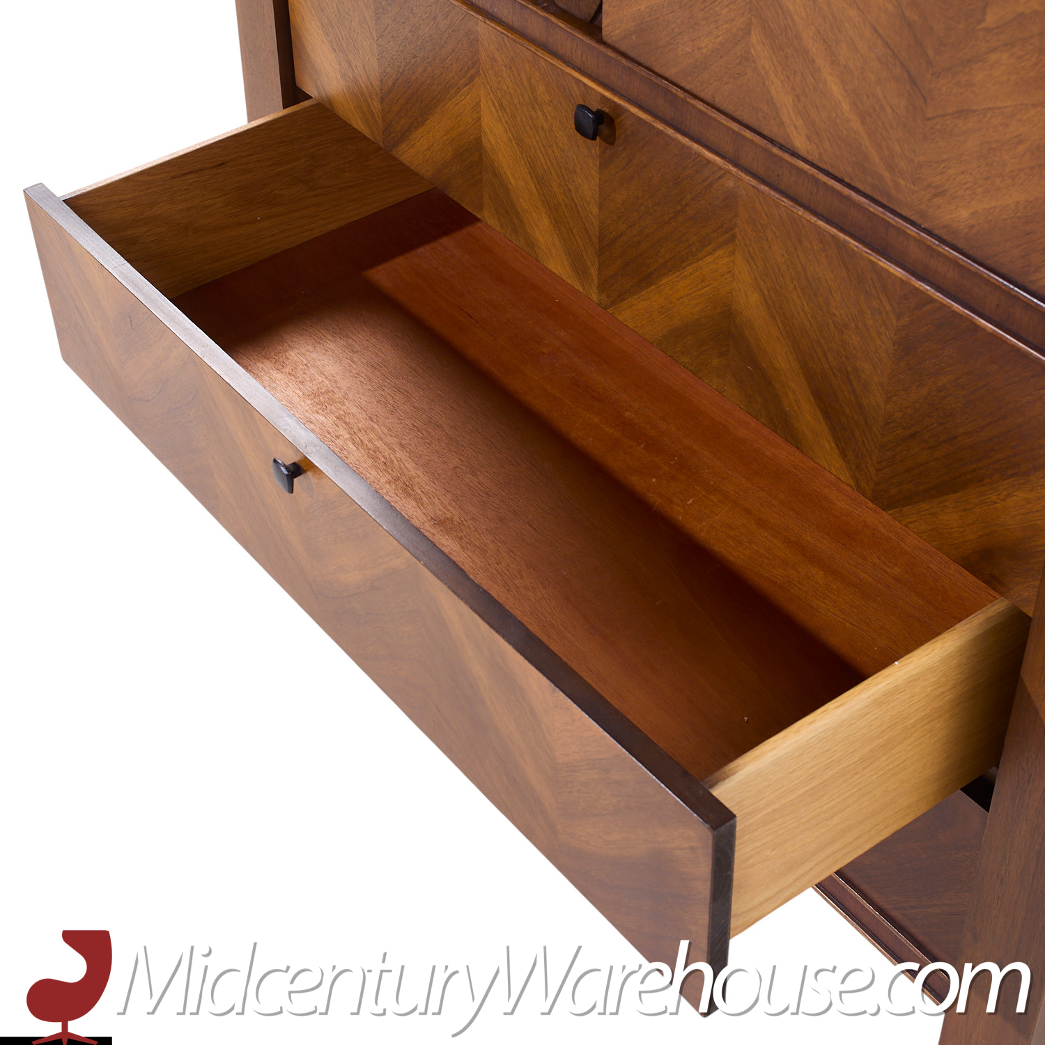 United Tiki Brutalist Mid Century Walnut Gentleman’s Chest Highboy Dresser