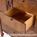 United Tiki Brutalist Mid Century Walnut Gentleman’s Chest Highboy Dresser