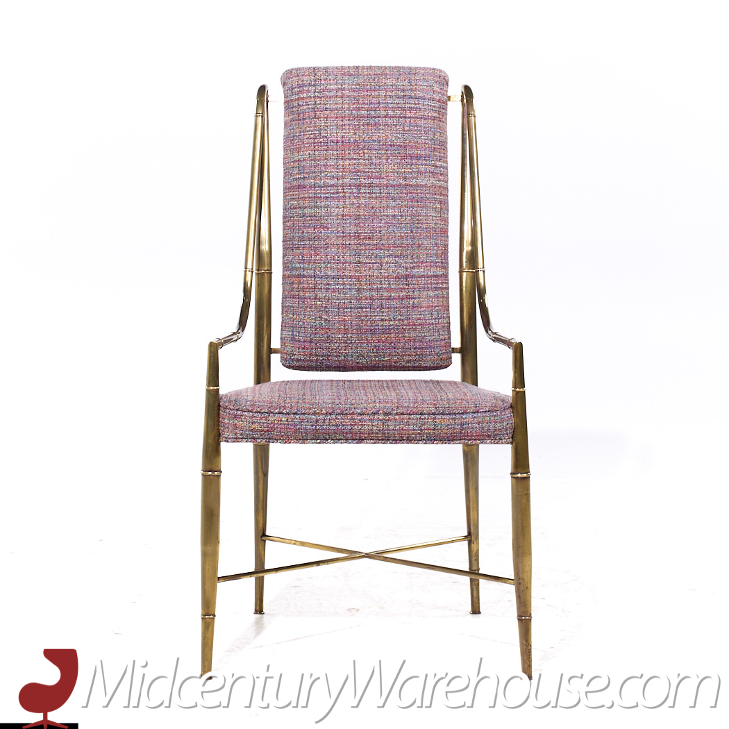 Weiman Warren Lloyd for Mastercraft Imperial Mid Century Brass Dining Chairs - Pair