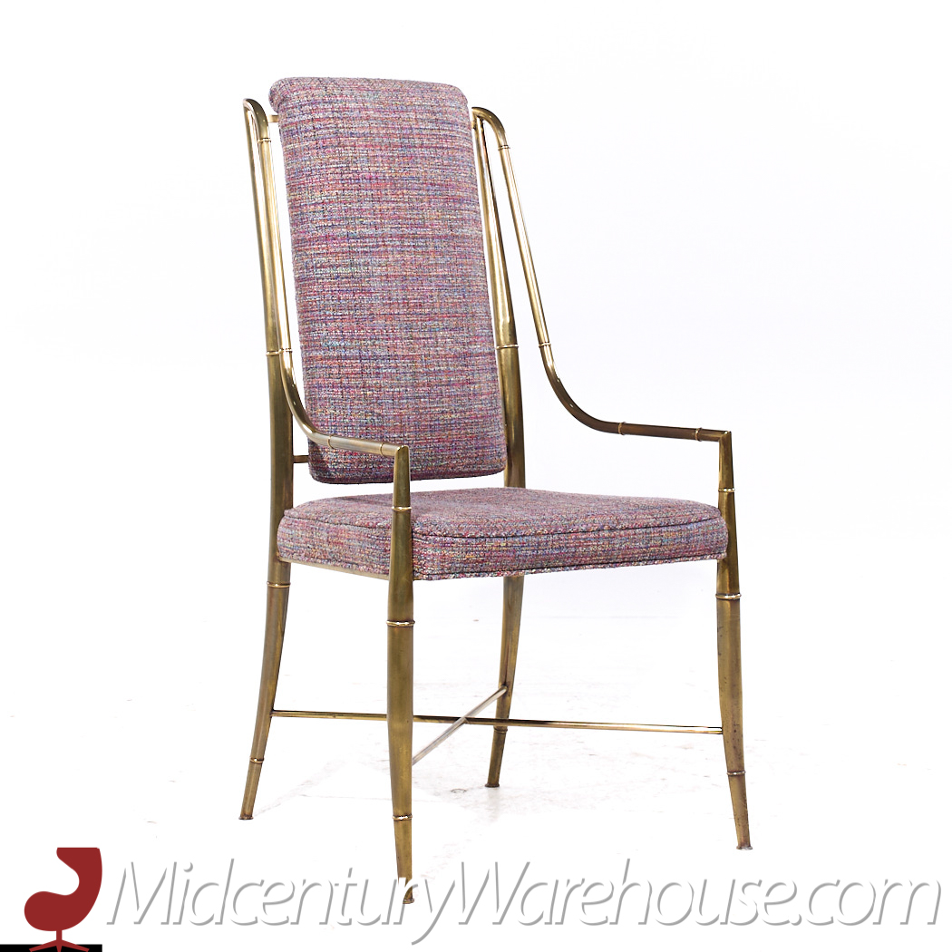 Weiman Warren Lloyd for Mastercraft Imperial Mid Century Brass Dining Chairs - Pair