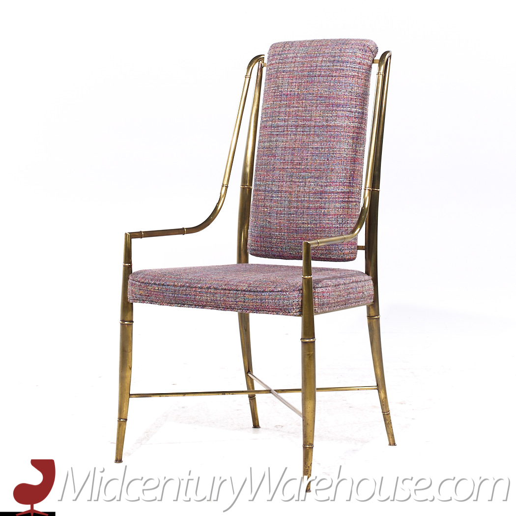 Weiman Warren Lloyd for Mastercraft Imperial Mid Century Brass Dining Chairs - Pair