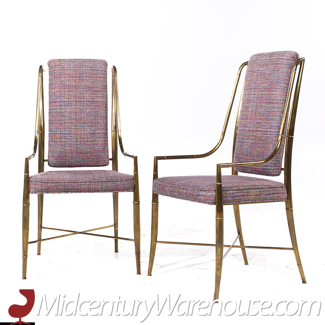 Weiman Warren Lloyd for Mastercraft Imperial Mid Century Brass Dining Chairs - Pair