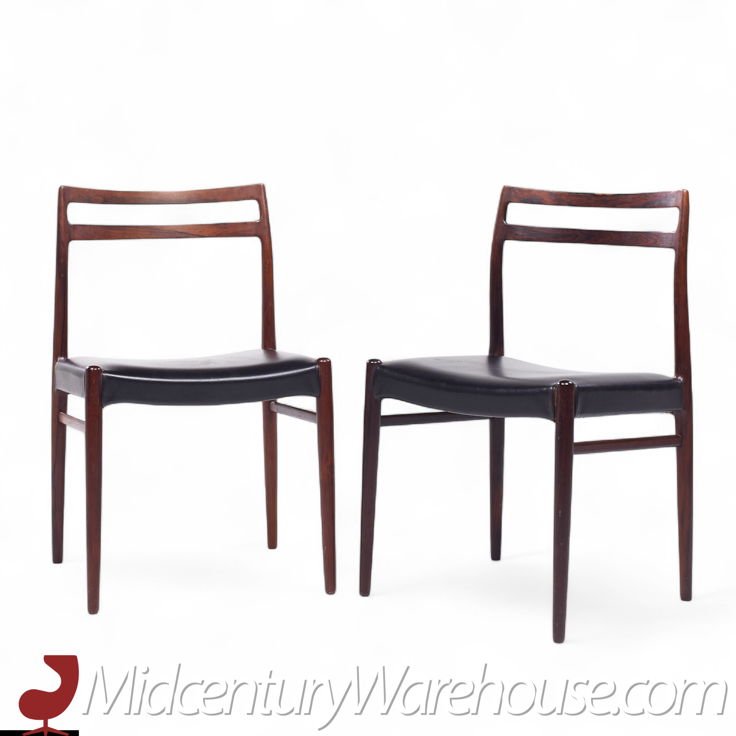 Alf Aarseth for Gustav Bahus Mid Century Rosewood Dining Chairs - Pair
