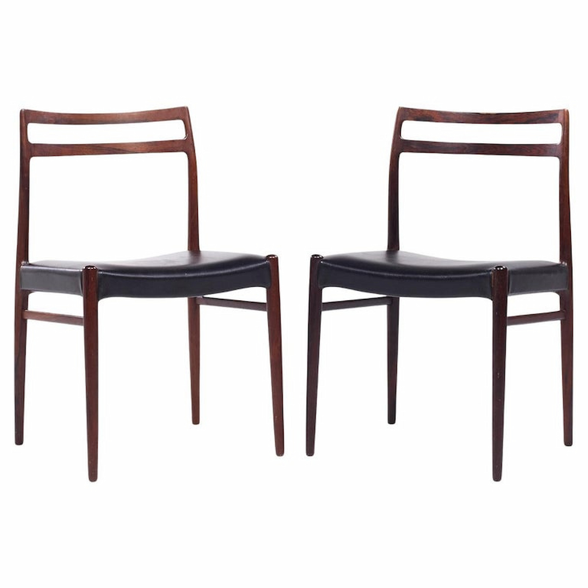 Alf Aarseth for Gustav Bahus Mid Century Rosewood Dining Chairs - Pair