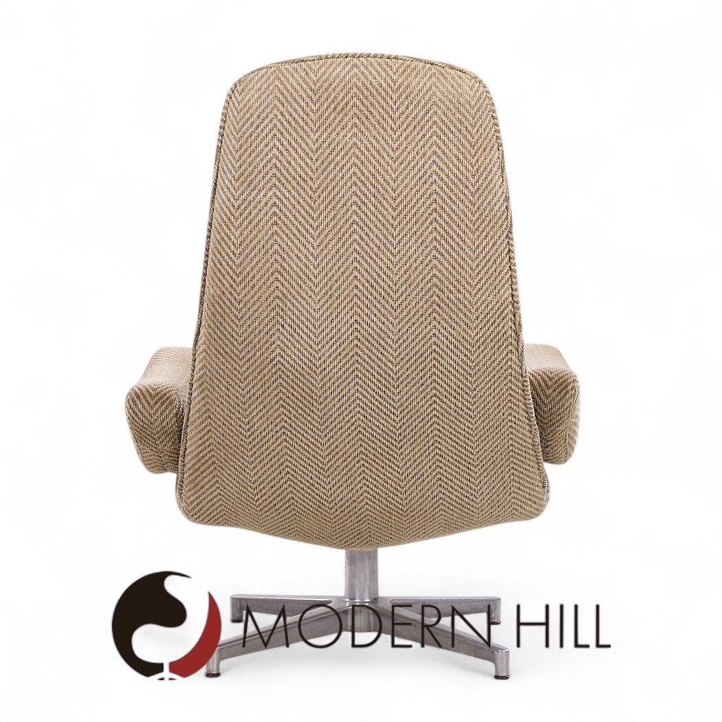 Alf Svensson for Dux Mid Century Swedish Contourette Roto Swivel Lounge Chairs - Pair