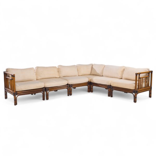 Baker Mcguire Mid Century Rattan Sectional Sofa