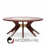 Broyhill Brasilia Mid Century Cathedral Walnut Coffee Table | Mid Century Modern Furniture - Mid Century Furniture Chicago Broyhill Brasilia Mid Century Cathedral Walnut Coffee Table
