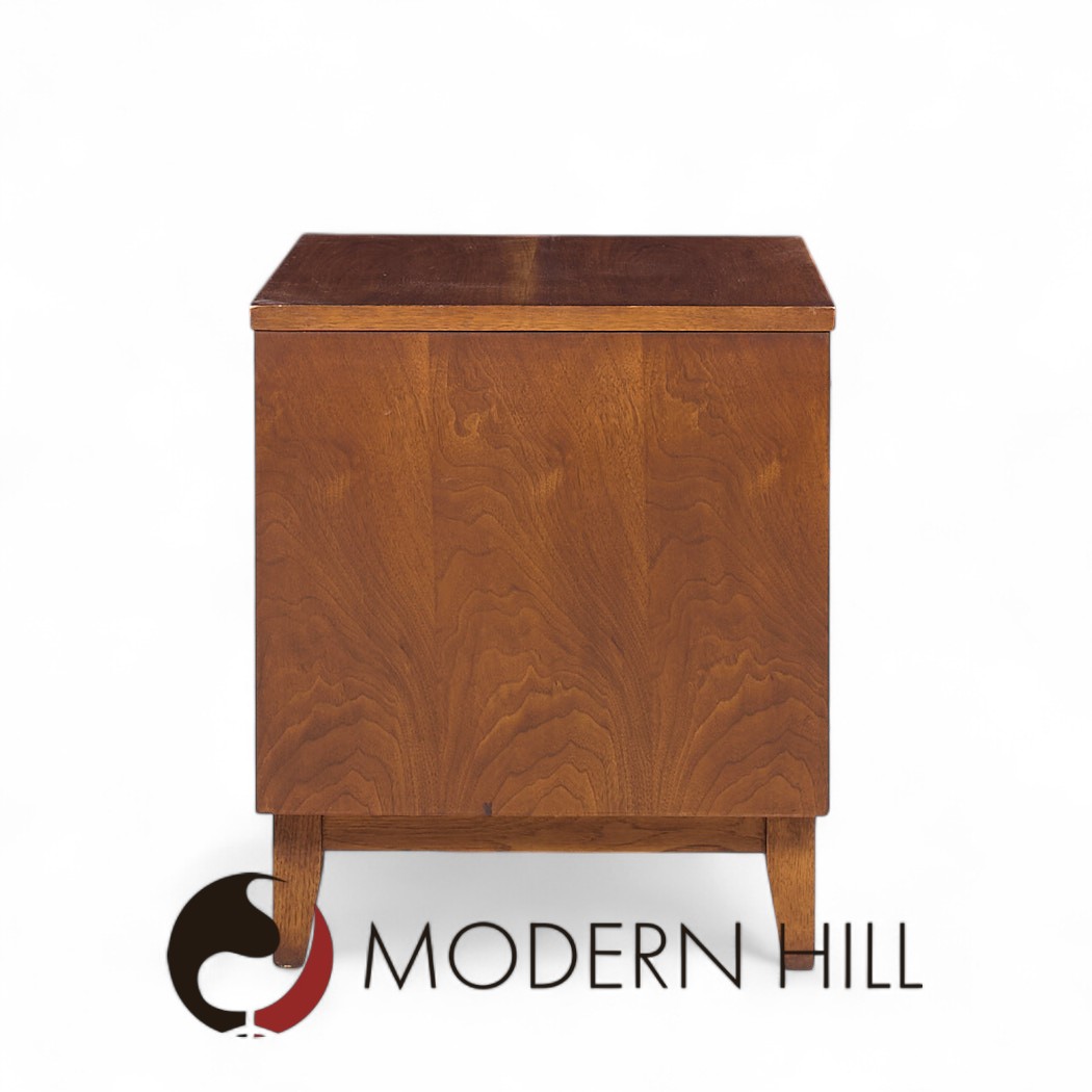 Broyhill Brasilia Mid Century Walnut Commode Nightstands - Pair