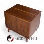 Broyhill Brasilia Mid Century Walnut Commode Nightstands - Pair | Mid Century Modern Furniture - Mid Century Furniture Chicago Broyhill Brasilia Mid Century Walnut Commode Nightstands - Pair