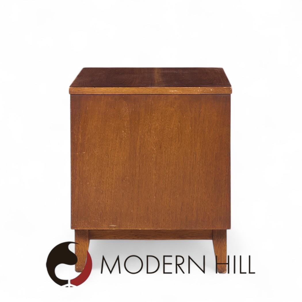 Broyhill Brasilia Mid Century Walnut Commode Nightstands - Pair