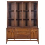 Broyhill Brasilia Mid Century Walnut Credenza and Hutch | Mid Century Modern Furniture - Mid Century Furniture Chicago Broyhill Brasilia Mid Century Walnut Credenza and Hutch