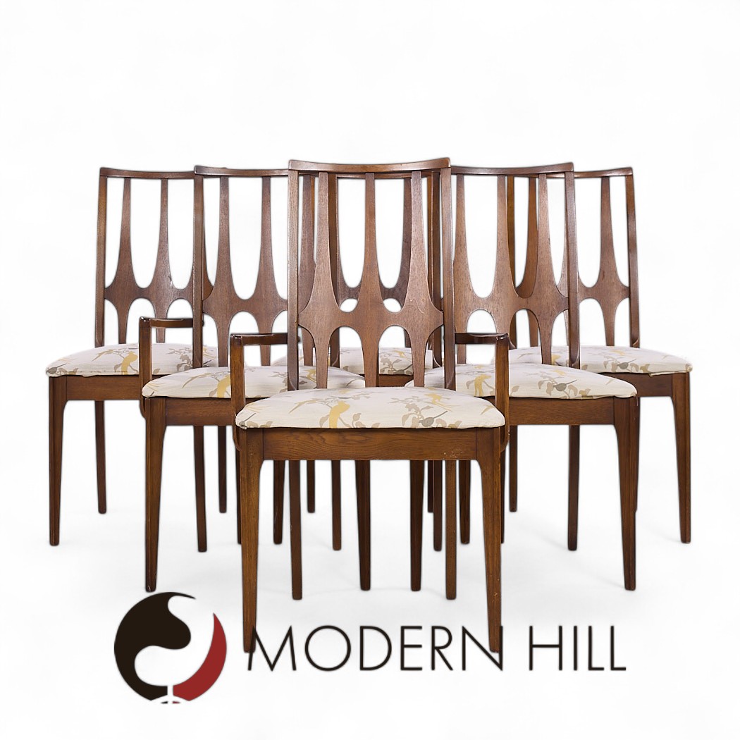 Broyhill Brasilia Mid Century Walnut Dining Chairs - Set of 6