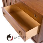Broyhill Brasilia Mid Century Walnut and Brass Offset Credenza