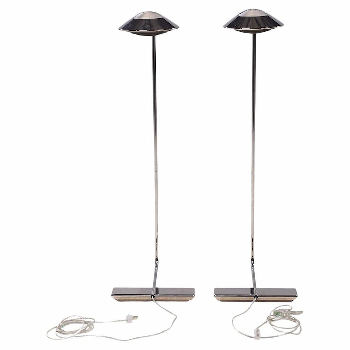 Cedric Hartman Mid Century Chrome Floor Lamps - Pair