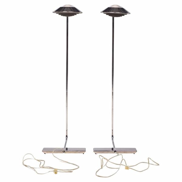 Cedric Hartman Mid Century Chrome Floor Lamps - Pair