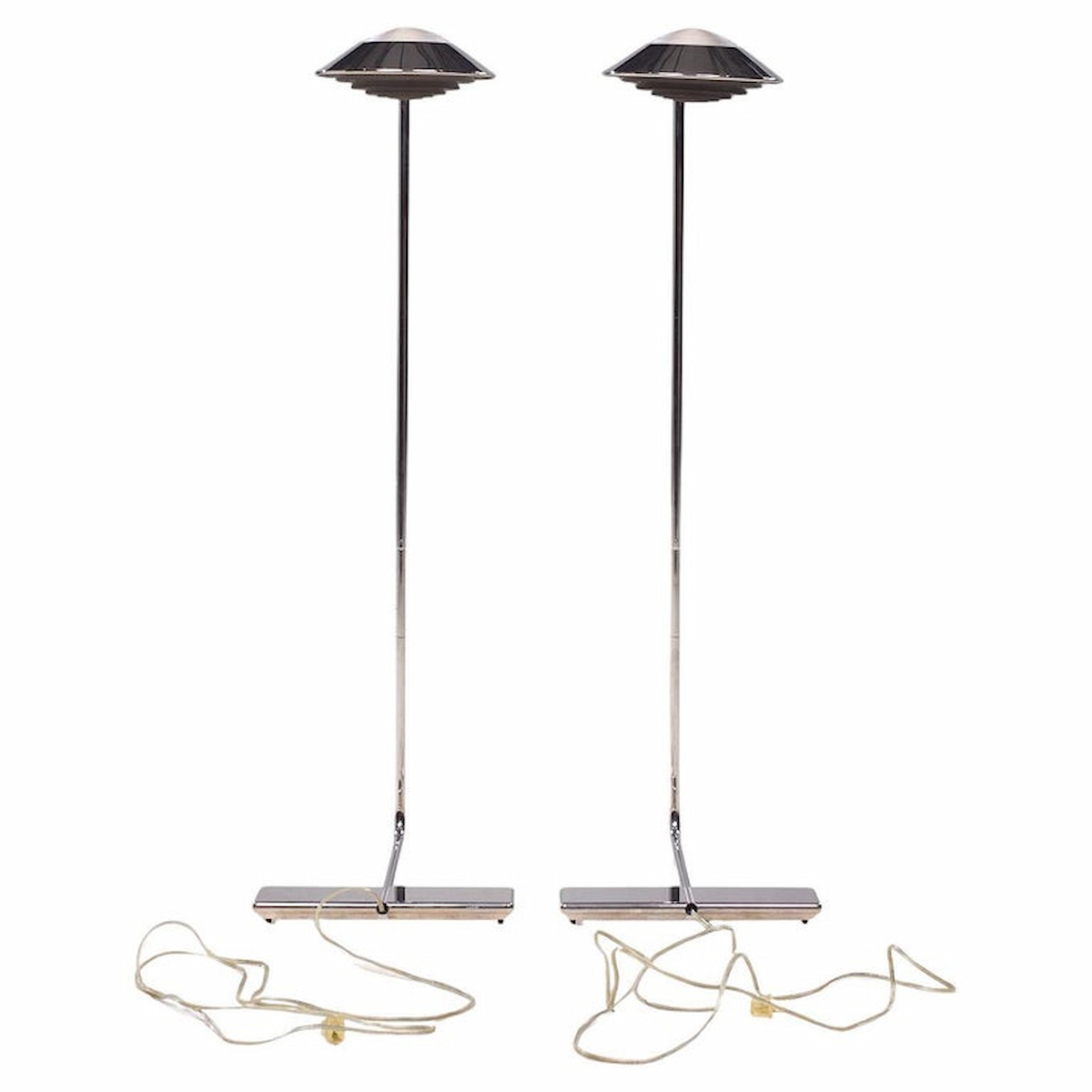 Cedric Hartman Mid Century Chrome Floor Lamps - Pair