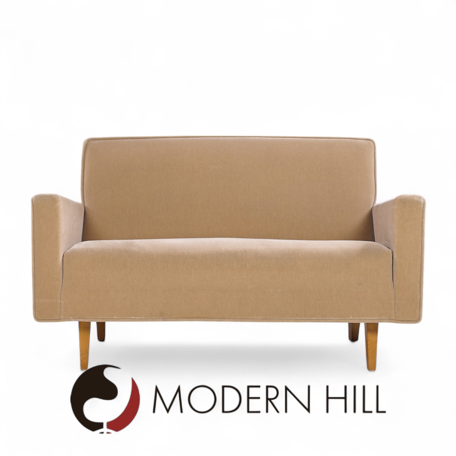 Early Florence Knoll Mid Century Mohair Settee Sofa