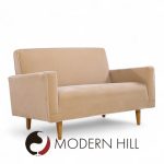 Early Florence Knoll Mid Century Mohair Settee Sofa - Pair | Mid Century Modern Furniture - Mid Century Furniture Chicago Early Florence Knoll Mid Century Mohair Settee Sofa - Pair