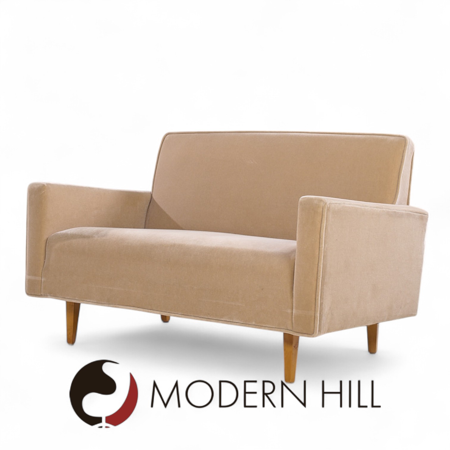 Early Florence Knoll Mid Century Mohair Settee Sofa