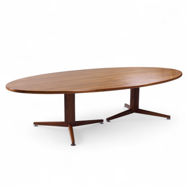 Edward Wormley for Dunbar Mid Century Walnut Elliptical Conference / Dining Table