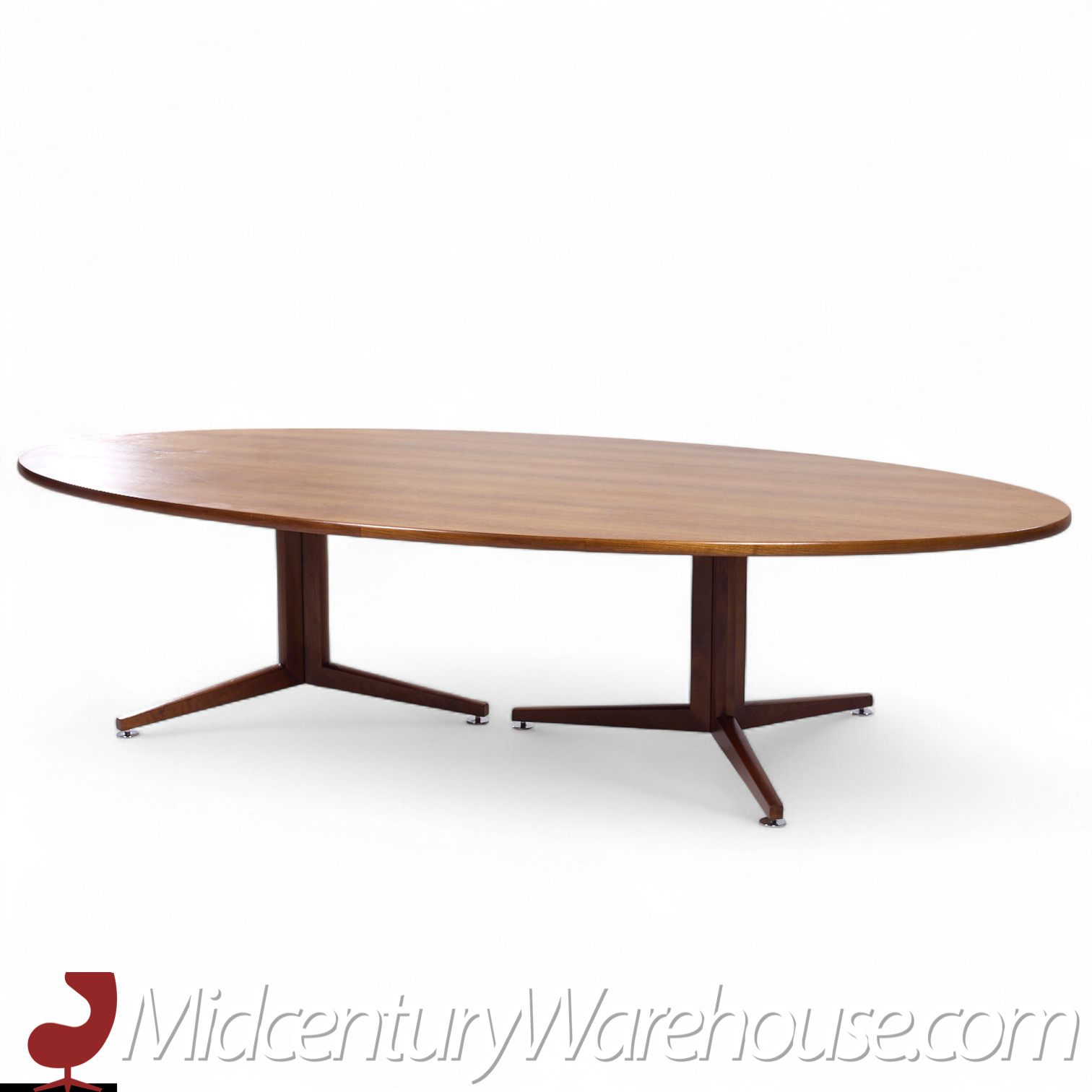Edward Wormley for Dunbar Mid Century Walnut Elliptical Conference / Dining Table