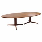 Edward Wormley for Dunbar Mid Century Walnut Elliptical Conference / Dining Table
