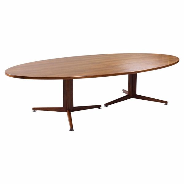 Edward Wormley for Dunbar Mid Century Walnut Elliptical Conference / Dining Table