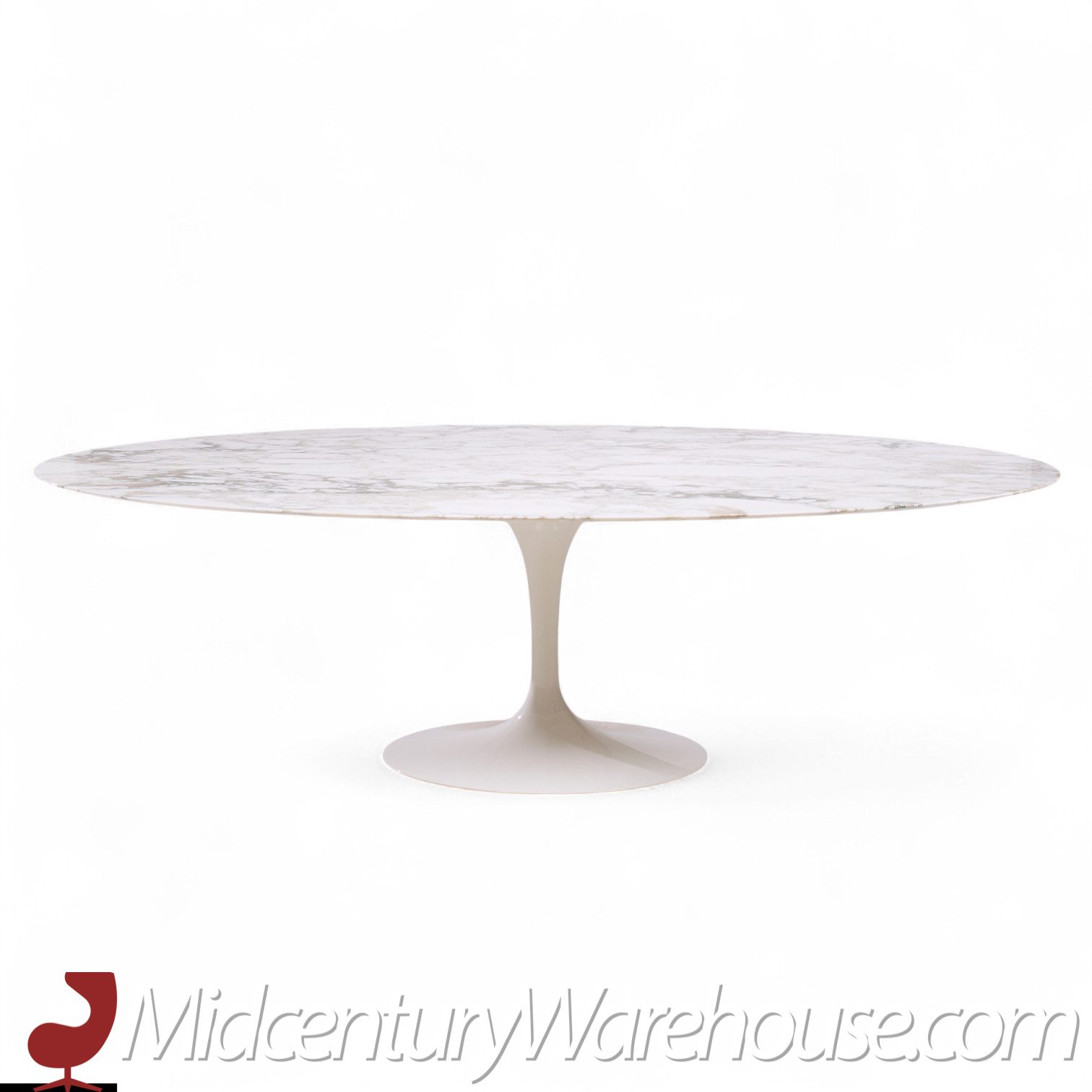 Eero Saarinen for Knoll Mid Century 96-inch Oval Marble Tulip Dining Table
