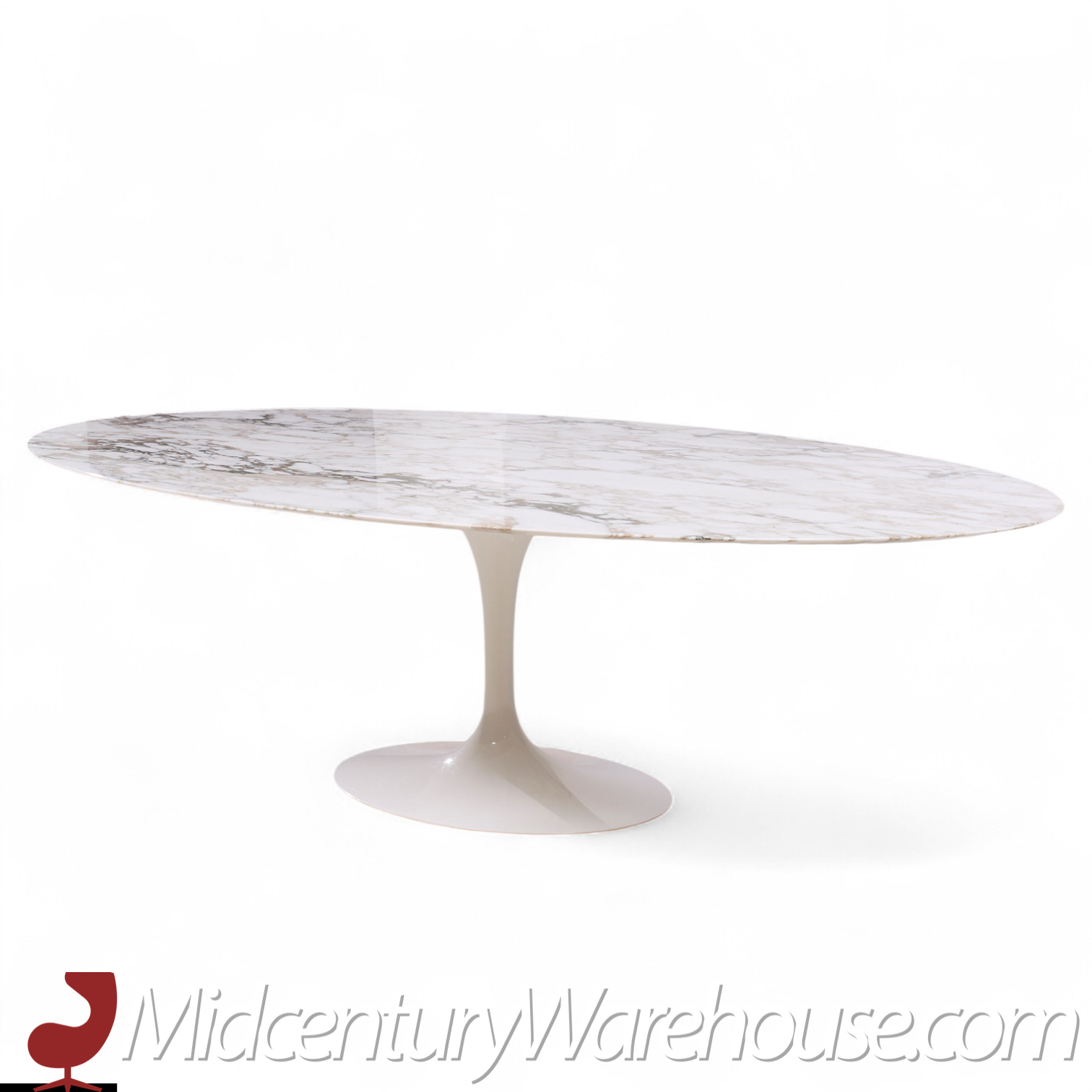 Eero Saarinen for Knoll Mid Century 96-inch Oval Marble Tulip Dining Table