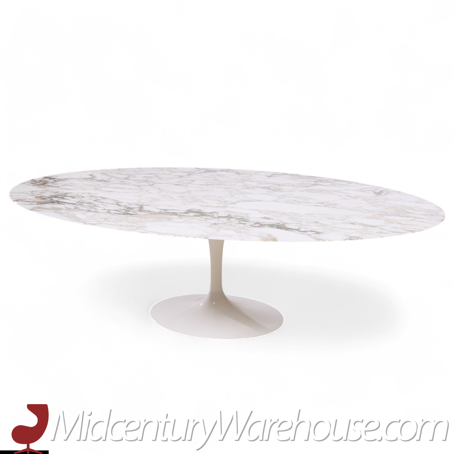 Eero Saarinen for Knoll Mid Century 96-inch Oval Marble Tulip Dining Table
