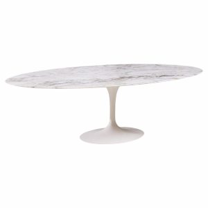 eero saarinen for knoll mid century 96-inch oval marble tulip dining table
