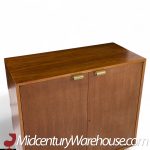 George Nelson for Herman Miller Mid Century Basic Cabinet Series Walnut Two Door Cabinet - Pair