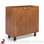 George Nelson for Herman Miller Mid Century Basic Cabinet Series Walnut Two Door Cabinet - Pair