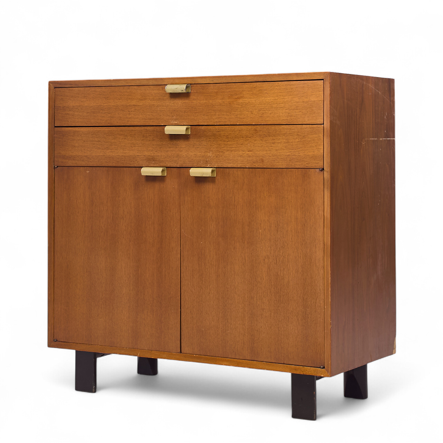 George Nelson for Herman Miller Mid Century Basic Series Walnut Bar Cabinet