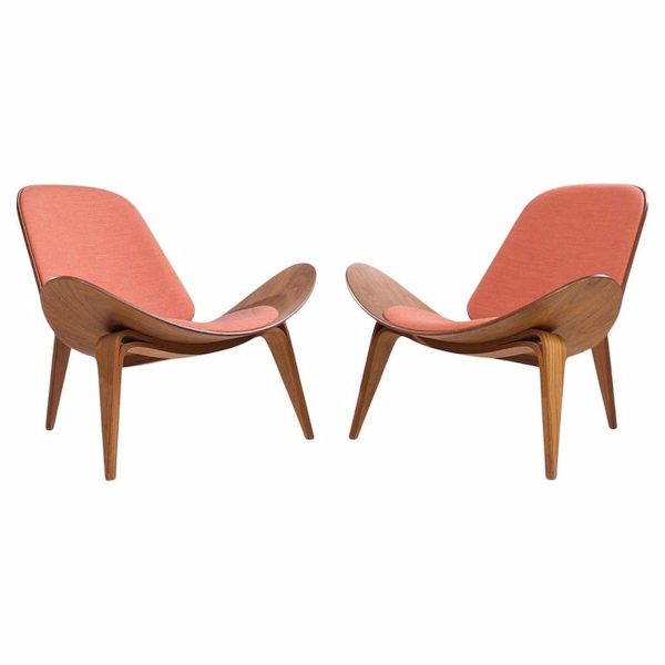 Hans Wegner for Carl Hansen Ch07 Mid Century Walnut Shell Chairs - Pair