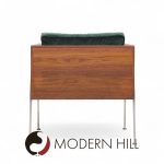 Harvey Probber Mid Century Walnut Case and Chrome Lounge Chairs - Pair