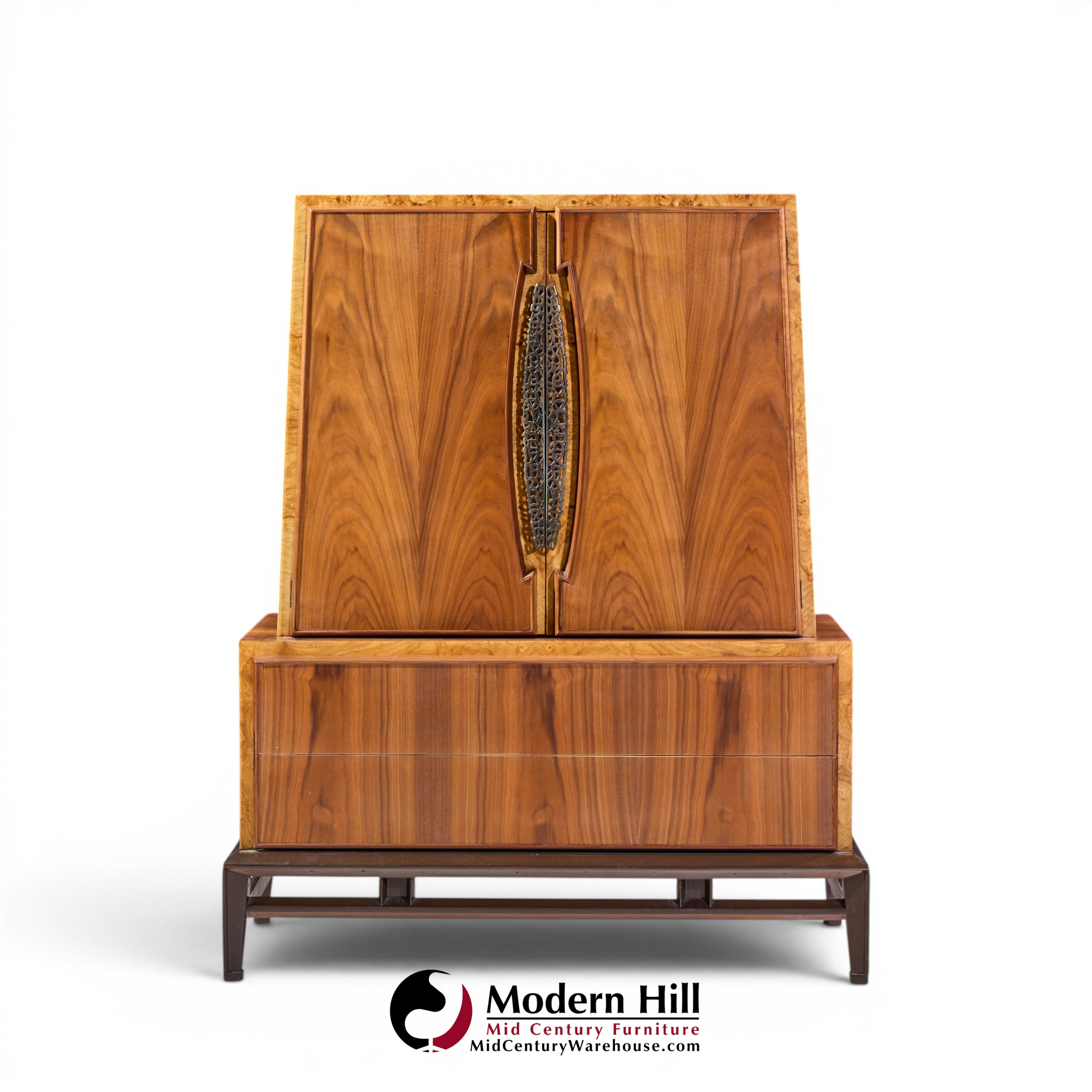 helen hobey baker mid century walnut highboy dresser