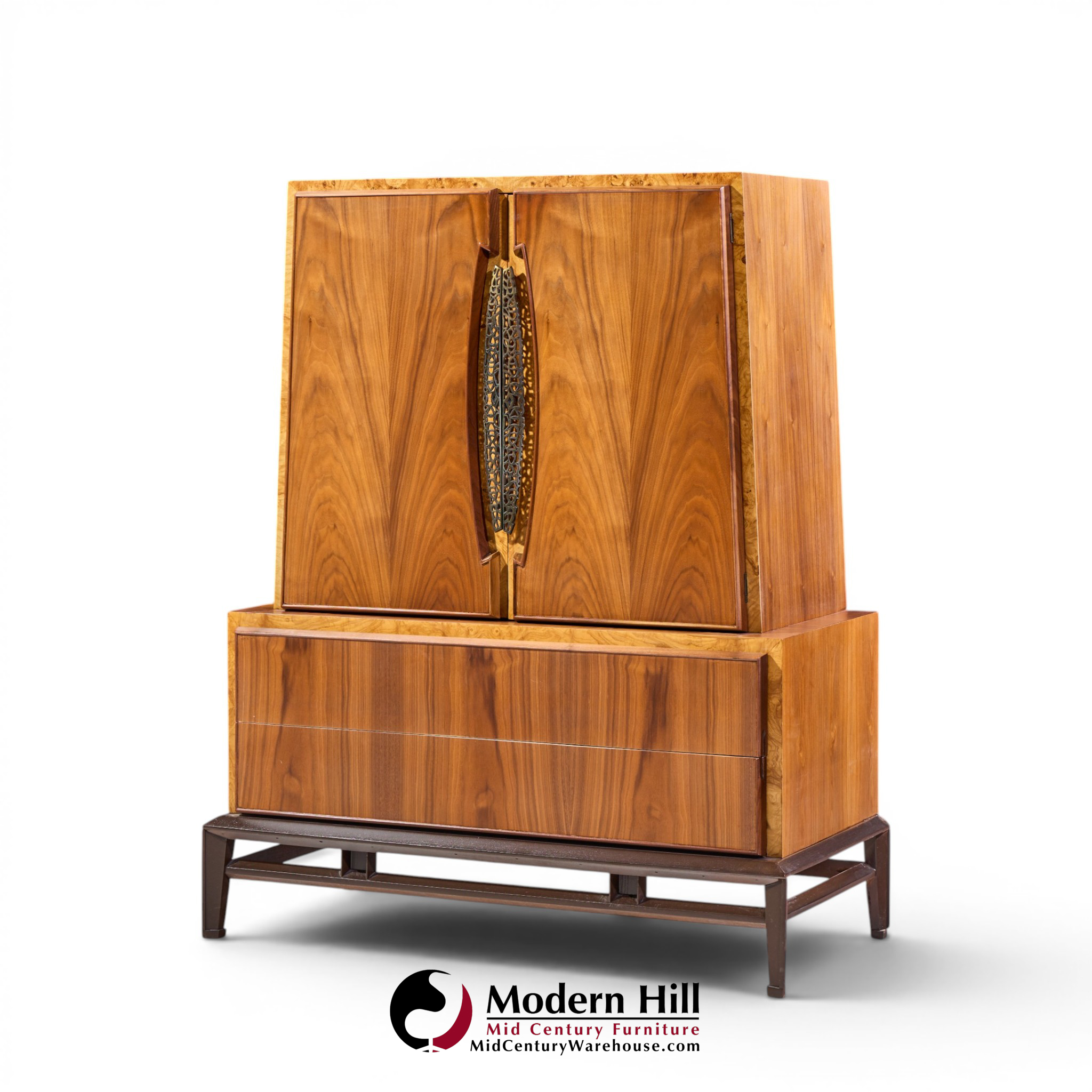 helen hobey baker mid century walnut highboy dresser