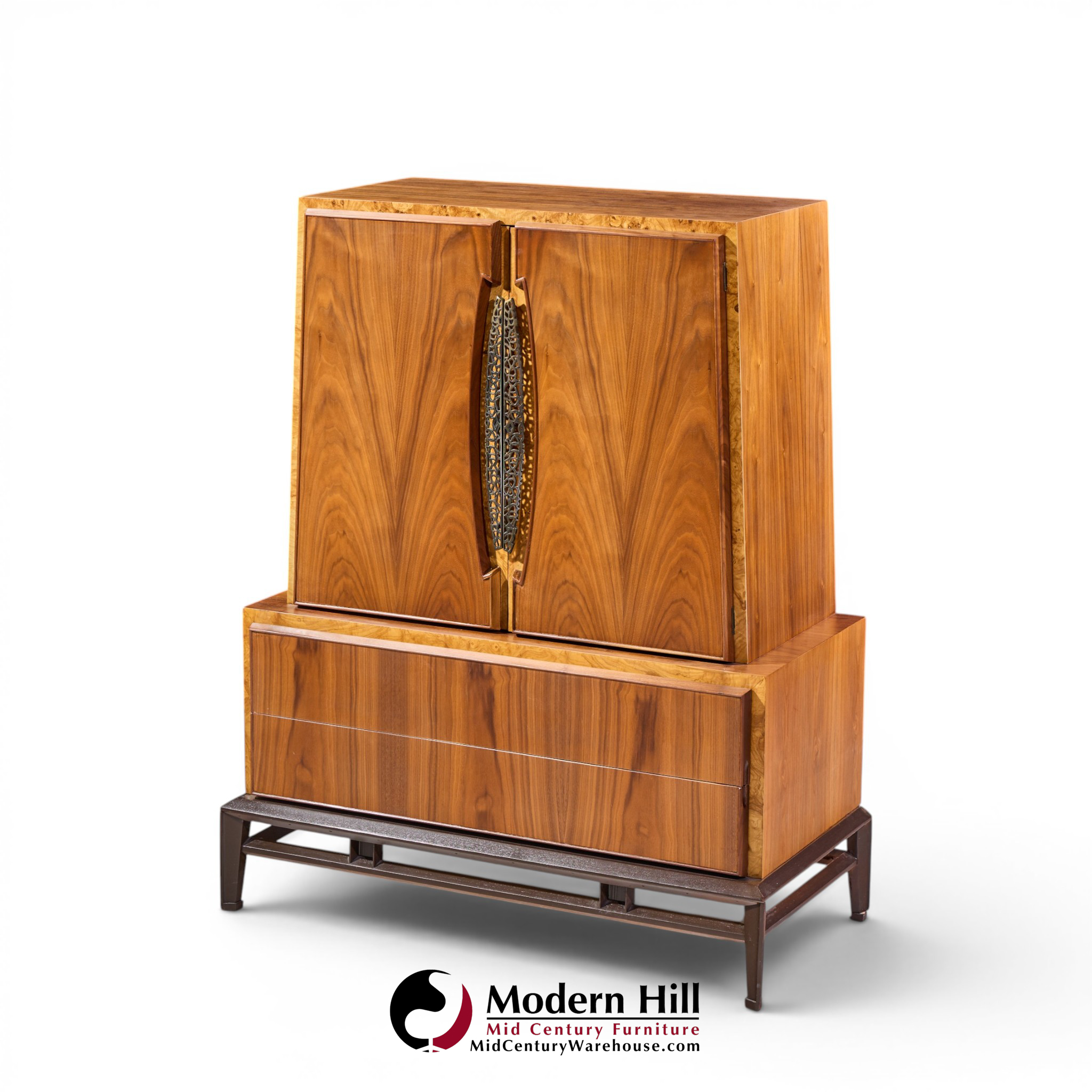 helen hobey baker mid century walnut highboy dresser