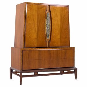 helen hobey baker mid century walnut highboy dresser