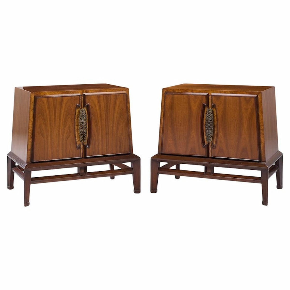 Helen Hobey Baker Mid Century Walnut Nightstands - Pair