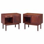 Jack Cartwright for Founders Mid Century Walnut Nightstands - Pair