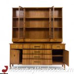 John Widdicomb Mid Century Walnut and Brass Credenza with Hutch | Mid Century Modern Furniture - Mid Century Furniture Chicago John Widdicomb Mid Century Walnut and Brass Credenza with Hutch