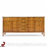 John Widdicomb Mid Century Walnut and Brass Credenza with Hutch | Mid Century Modern Furniture - Mid Century Furniture Chicago John Widdicomb Mid Century Walnut and Brass Credenza with Hutch