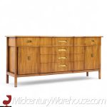 John Widdicomb Mid Century Walnut and Brass Credenza with Hutch | Mid Century Modern Furniture - Mid Century Furniture Chicago John Widdicomb Mid Century Walnut and Brass Credenza with Hutch