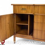 John Widdicomb Mid Century Walnut and Brass Credenza with Hutch | Mid Century Modern Furniture - Mid Century Furniture Chicago John Widdicomb Mid Century Walnut and Brass Credenza with Hutch