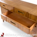 John Widdicomb Mid Century Walnut and Brass Credenza with Hutch | Mid Century Modern Furniture - Mid Century Furniture Chicago John Widdicomb Mid Century Walnut and Brass Credenza with Hutch