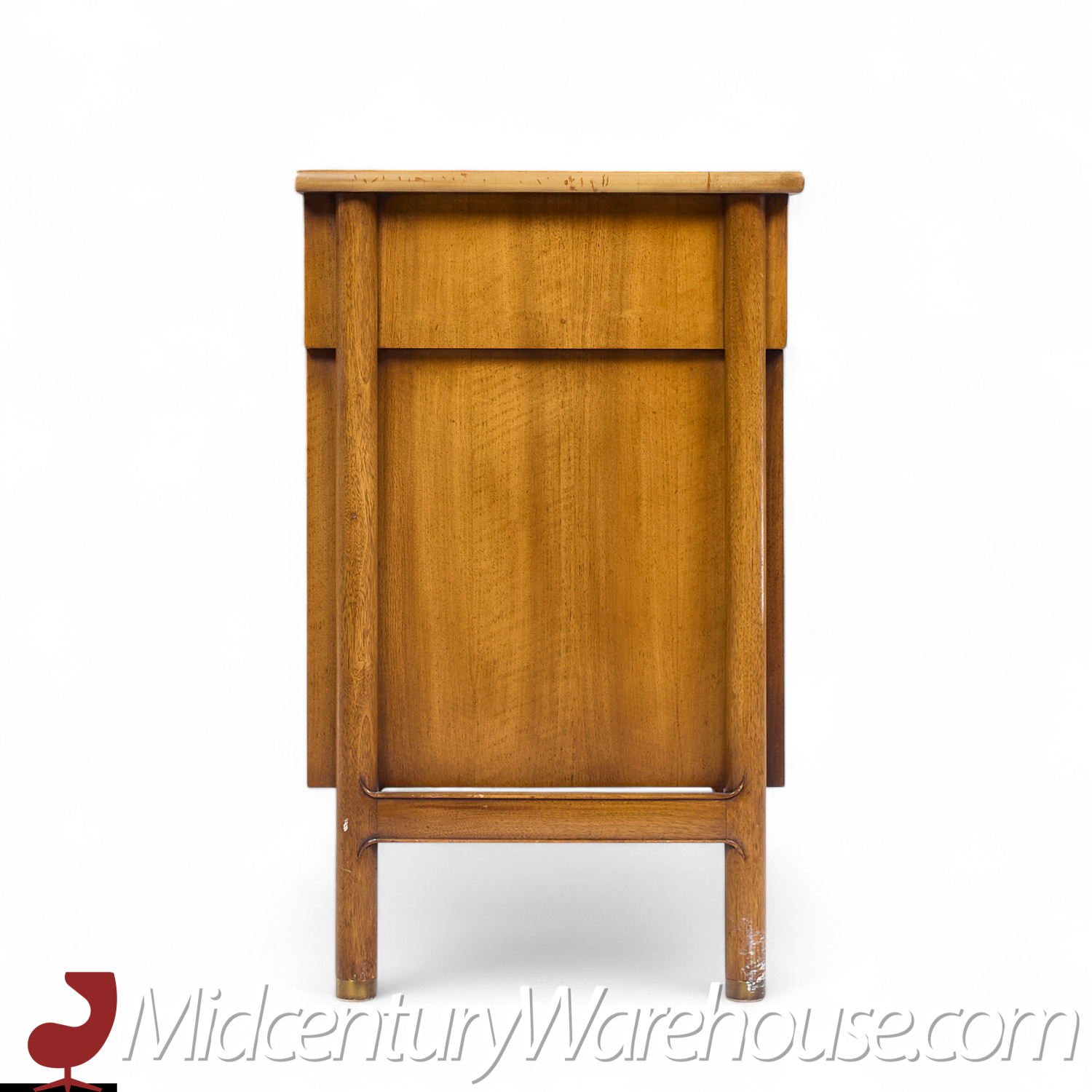 John Widdicomb Mid Century Walnut and Brass Credenza with Hutch
