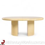 Karl Springer Style Mid Century Lacquered Goat Skin Dining Table with 2 Leaves
