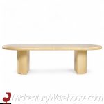 Karl Springer Style Mid Century Lacquered Goat Skin Dining Table with 2 Leaves